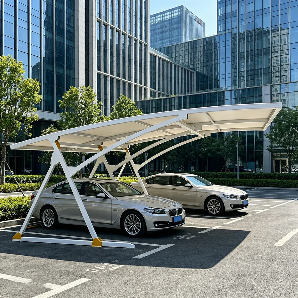 SOLARA Premium Outdoor Carport Carbon Steel Frame UV Resistant Waterproof Large Coverage for Driveway Backyard Parking - White - Image 5