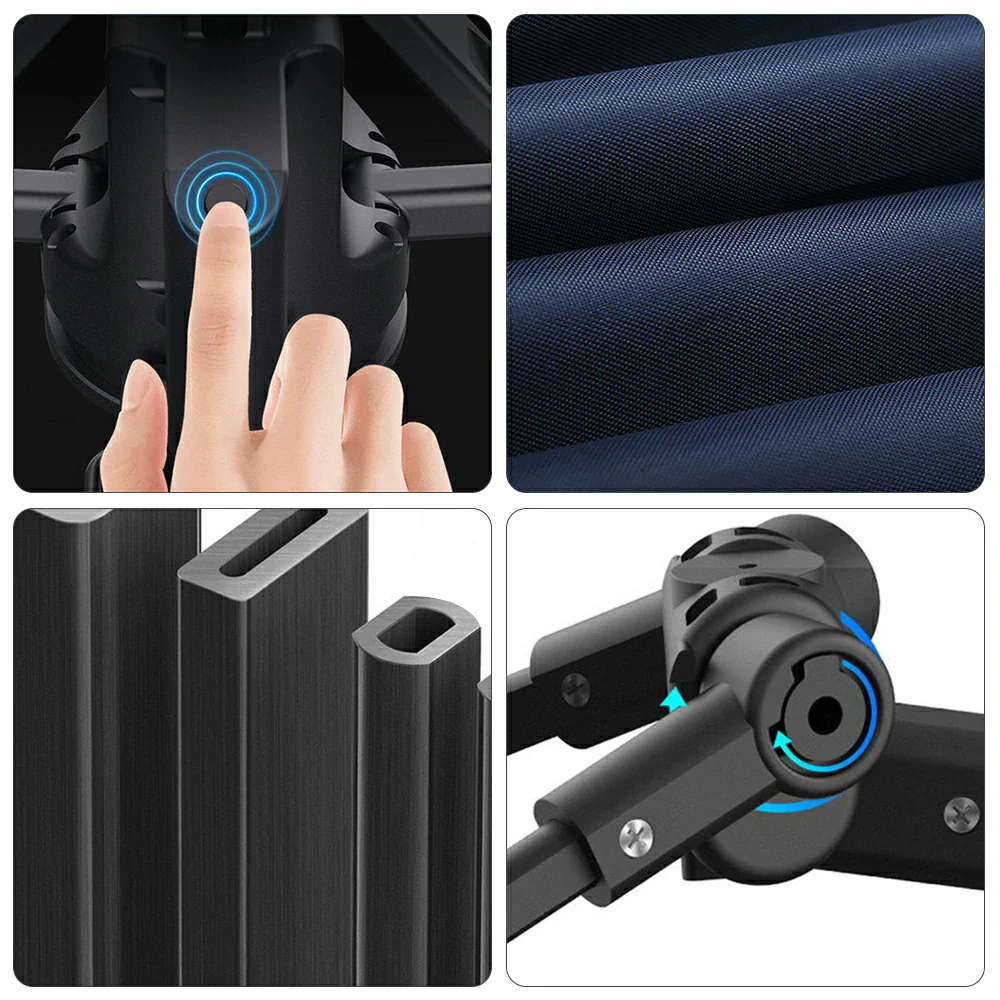 SOLARA Car Sun Shade Cover 210D Oxford Fabric Strong Suction Waterproof UV Protection 420/480cm for Outdoor Parking - Blue - Image 5