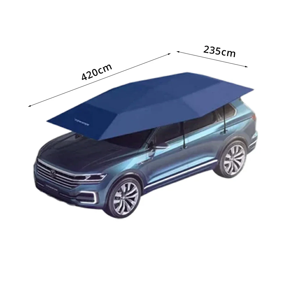 SOLARA Car Sun Shade Cover 210D Oxford Fabric Strong Suction Waterproof UV Protection 420/480cm for Outdoor Parking - Blue - Image 8