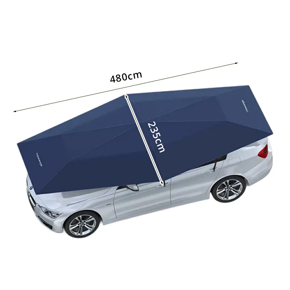 SOLARA Car Sun Shade Cover 210D Oxford Fabric Strong Suction Waterproof UV Protection 420/480cm for Outdoor Parking - Blue - Image 9