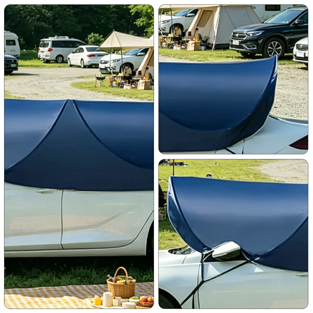 SOLARA Pop Up Car Sunshade Cover Blackout UV Protection Heat Insulation Portable for Outdoor Parking Sedan SUV - Blue - Image 3