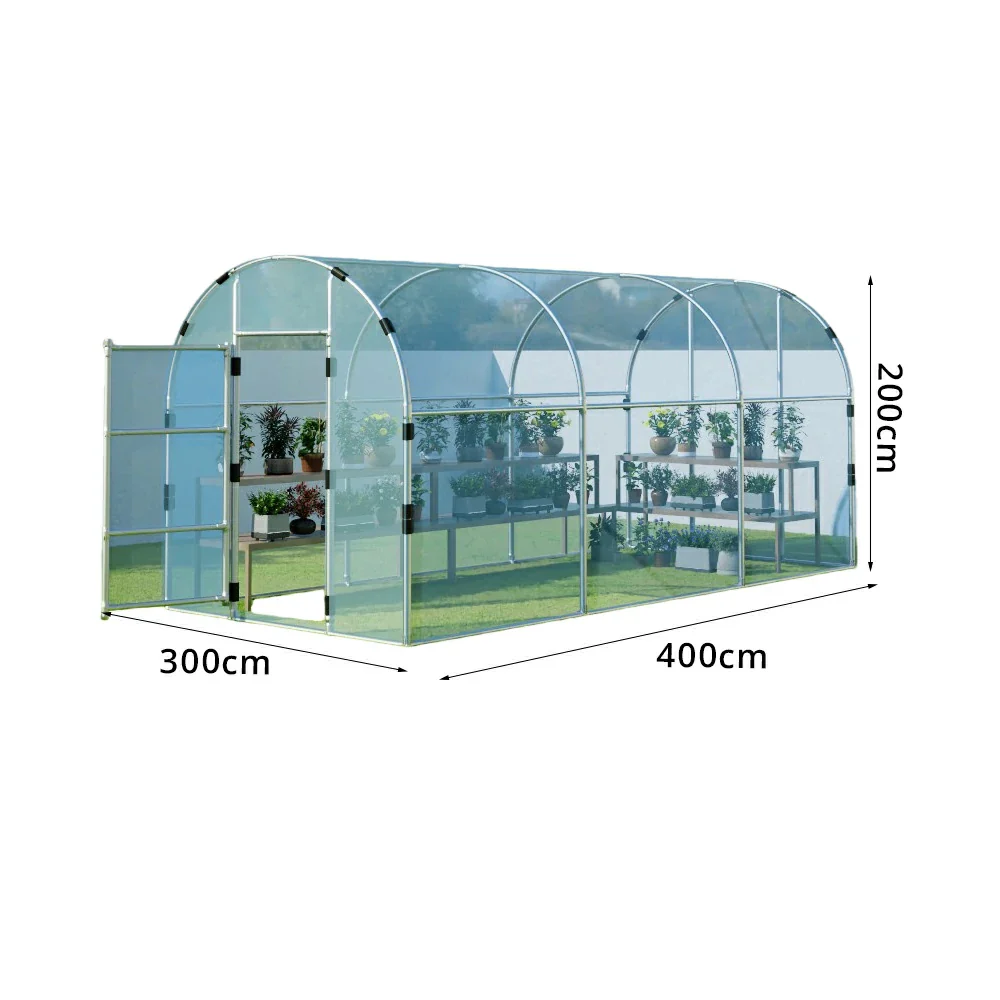SOLARA Outdoor Greenhouse High Transparency Cover Reinforced Galvanized Steel Frame Weatherproof 400/600cm for Garden Backyard Planting - Image 7