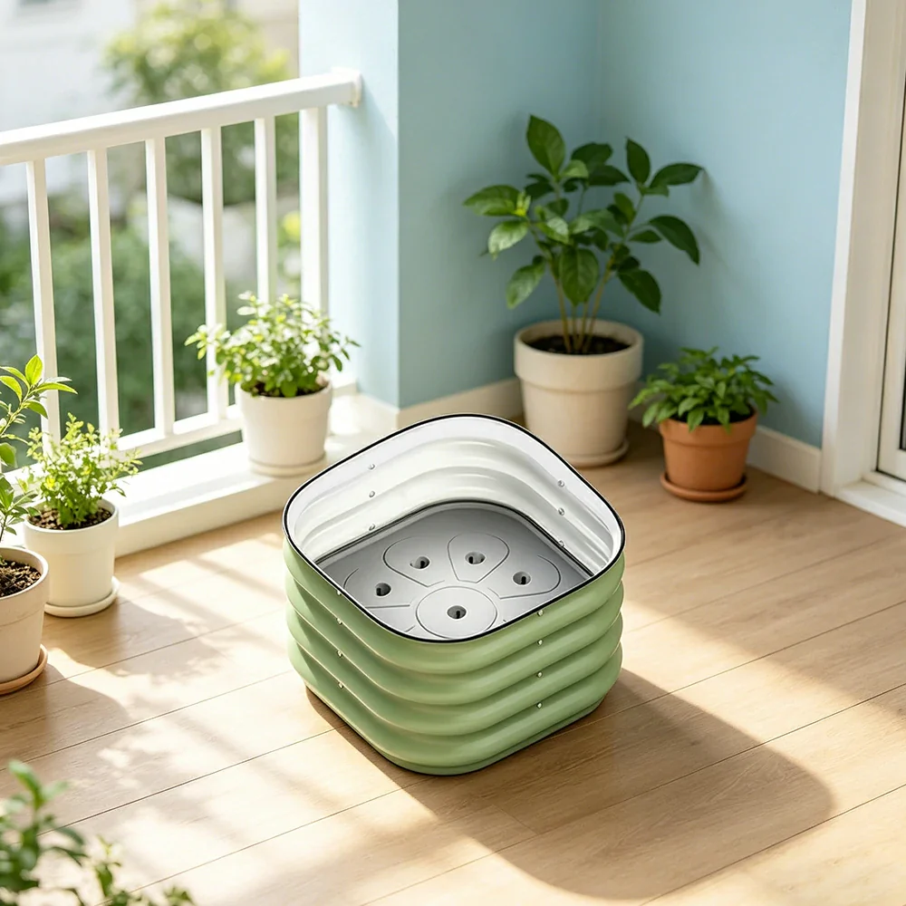 SOLARA Modular Raised Garden Bed with Water Reservoir Reinforced Outdoor Planter Box 40x40x28cm for Balcony Courtyard - Image 5