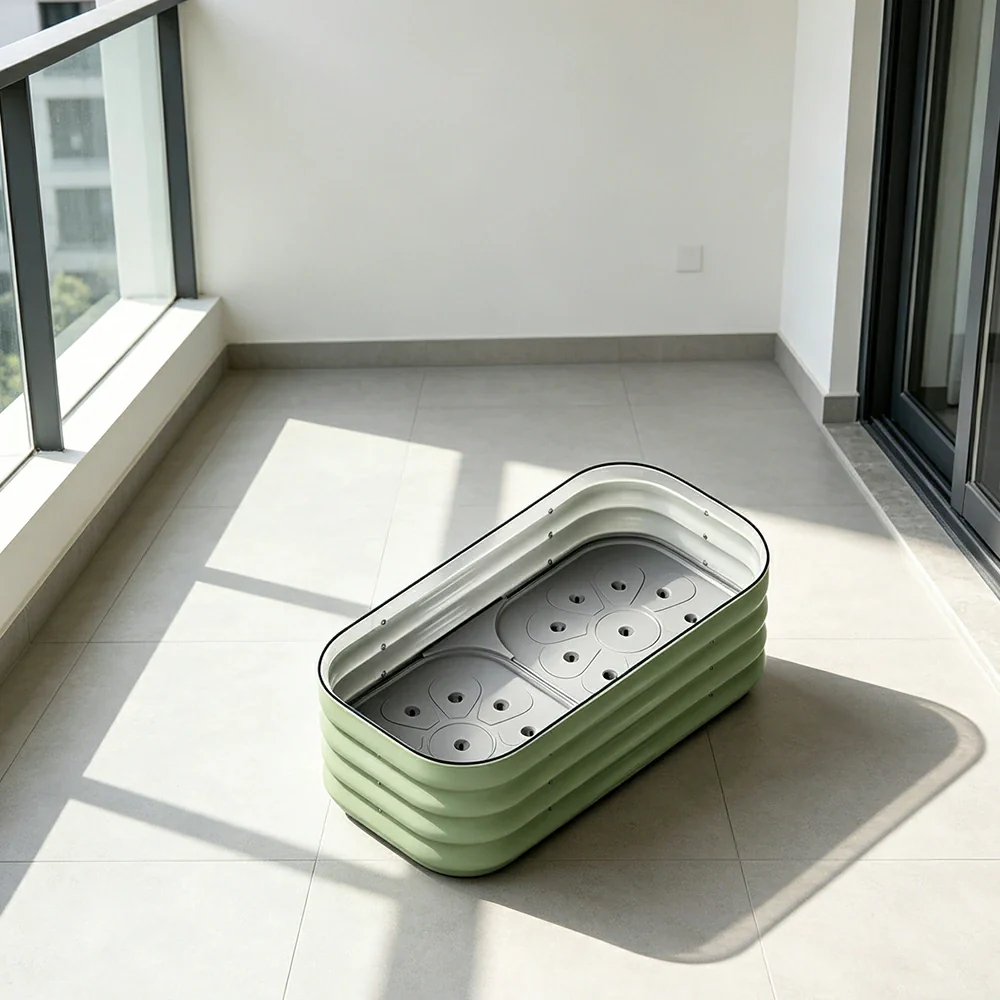 SOLARA Modular Raised Garden Bed with Water Reservoir Reinforced Outdoor Planter Box 80x40x28cm for Balcony Courtyard - Image 5