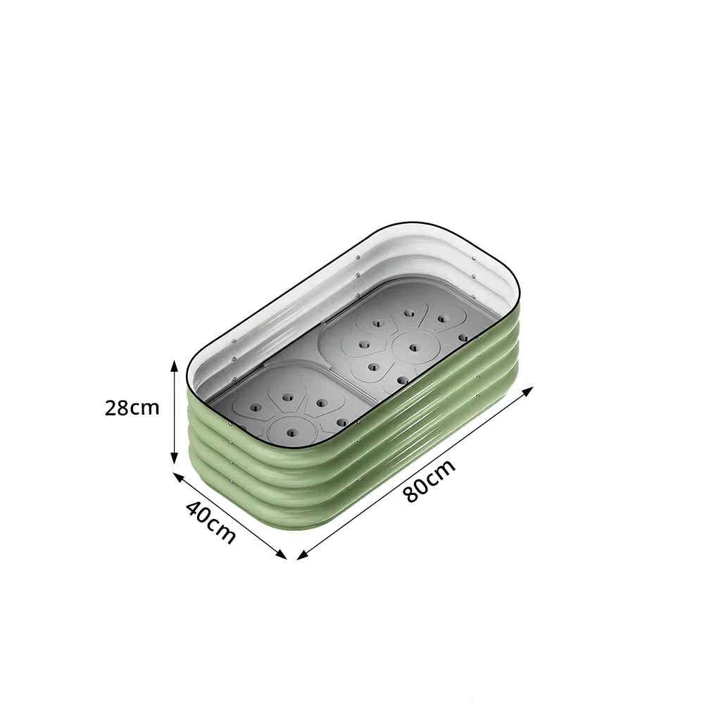 SOLARA Modular Raised Garden Bed with Water Reservoir Reinforced Outdoor Planter Box 80x40x28cm for Balcony Courtyard - Image 7
