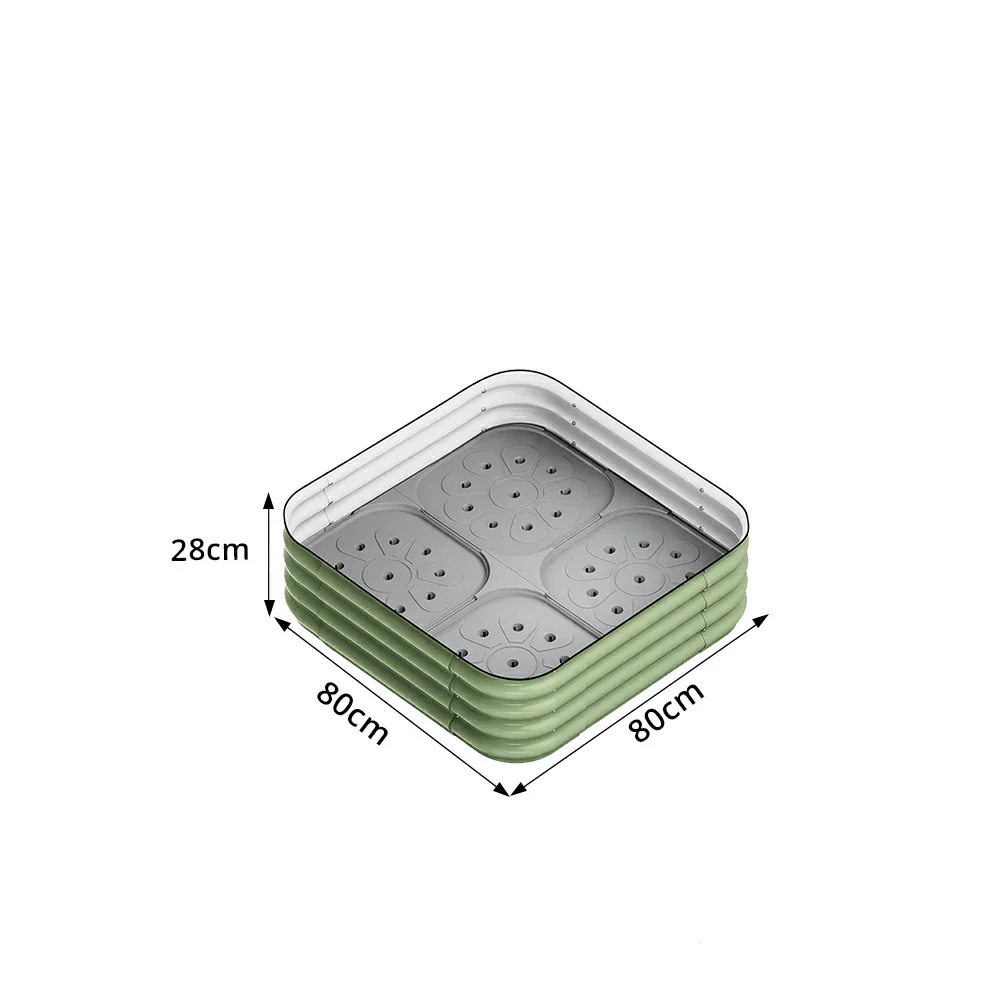 SOLARA Modular Raised Garden Bed with Water Reservoir Reinforced Outdoor Planter Box 80x80x28cm for Balcony Courtyard - Image 7