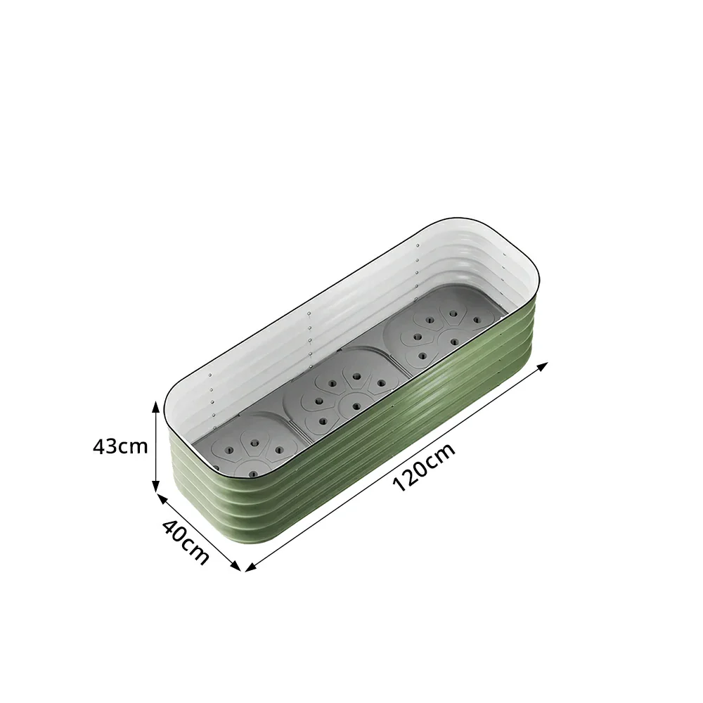 SOLARA Modular Raised Garden Bed with Water Reservoir Reinforced Outdoor Planter Box 120x40x43cm for Balcony Courtyard - Image 7
