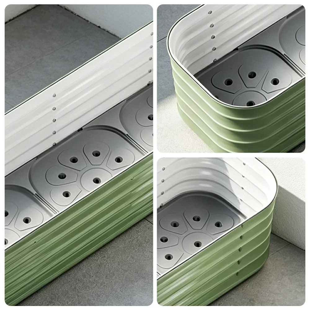 SOLARA Modular Raised Garden Bed with Water Reservoir Reinforced Outdoor Planter Box 160x40x43cm for Balcony Courtyard - Image 3