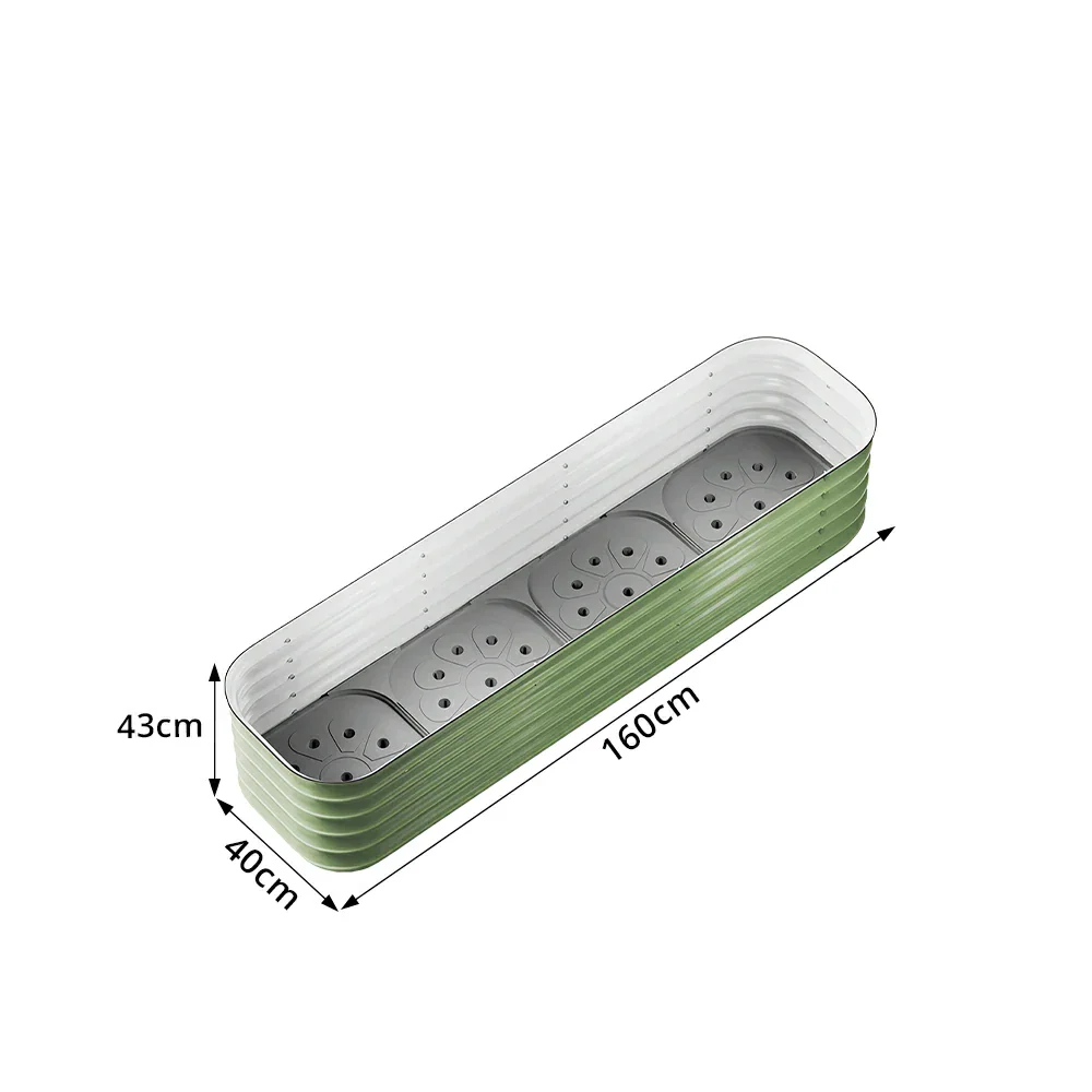 SOLARA Modular Raised Garden Bed with Water Reservoir Reinforced Outdoor Planter Box 160x40x43cm for Balcony Courtyard - Image 7