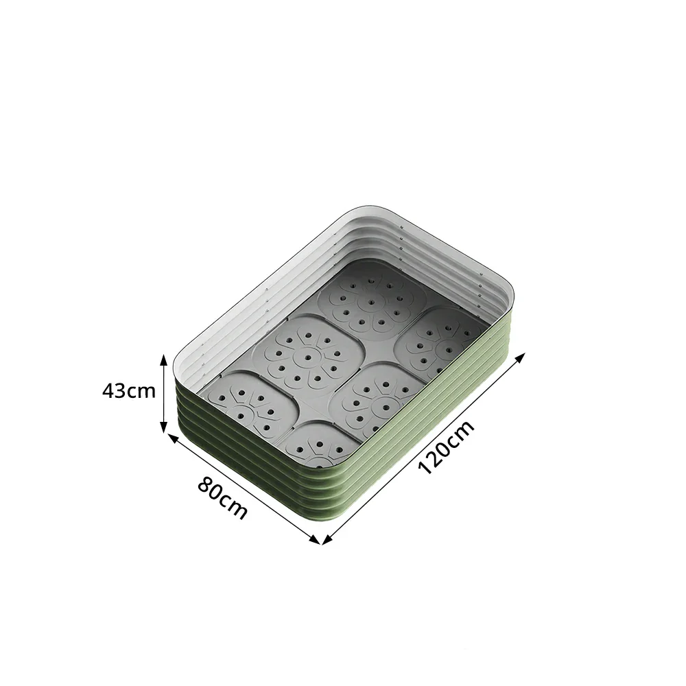 SOLARA Modular Raised Garden Bed with Water Reservoir Reinforced Outdoor Planter Box 120x80x43cm for Balcony Courtyard - Image 7