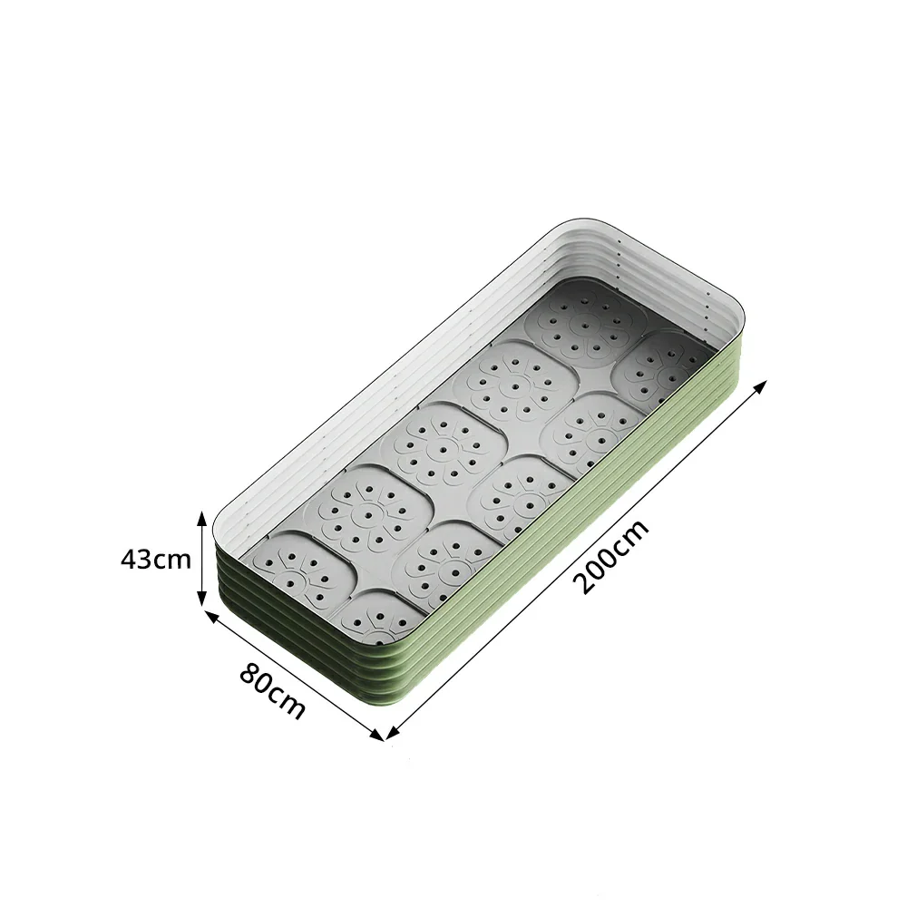 SOLARA Modular Raised Garden Bed with Water Reservoir Reinforced Outdoor Planter Box 200x80x43cm for Balcony Courtyard - Image 7