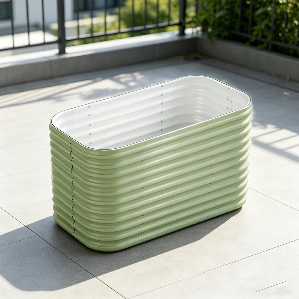 SOLARA Modular Raised Garden Bed with Water Reservoir Reinforced Outdoor Planter Box 80x40x80cm for Balcony Courtyard - Image 2