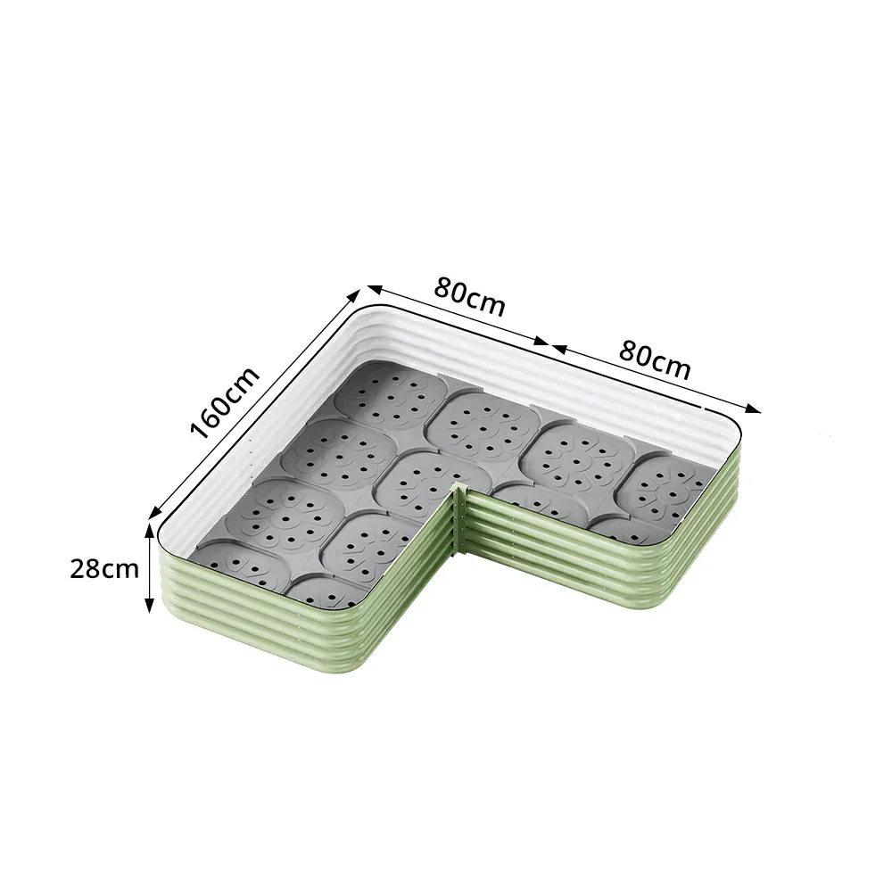 SOLARA Modular Raised Garden Bed with Water Reservoir Reinforced Outdoor Planter Box 160x80x28cm for Balcony Courtyard - Image 7