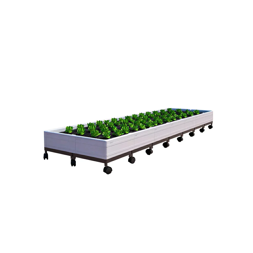 SOLARA Heavy Duty Raised Garden Bed Reinforced PP Outdoor Planter Box 336L for Balcony Patio Garden - White