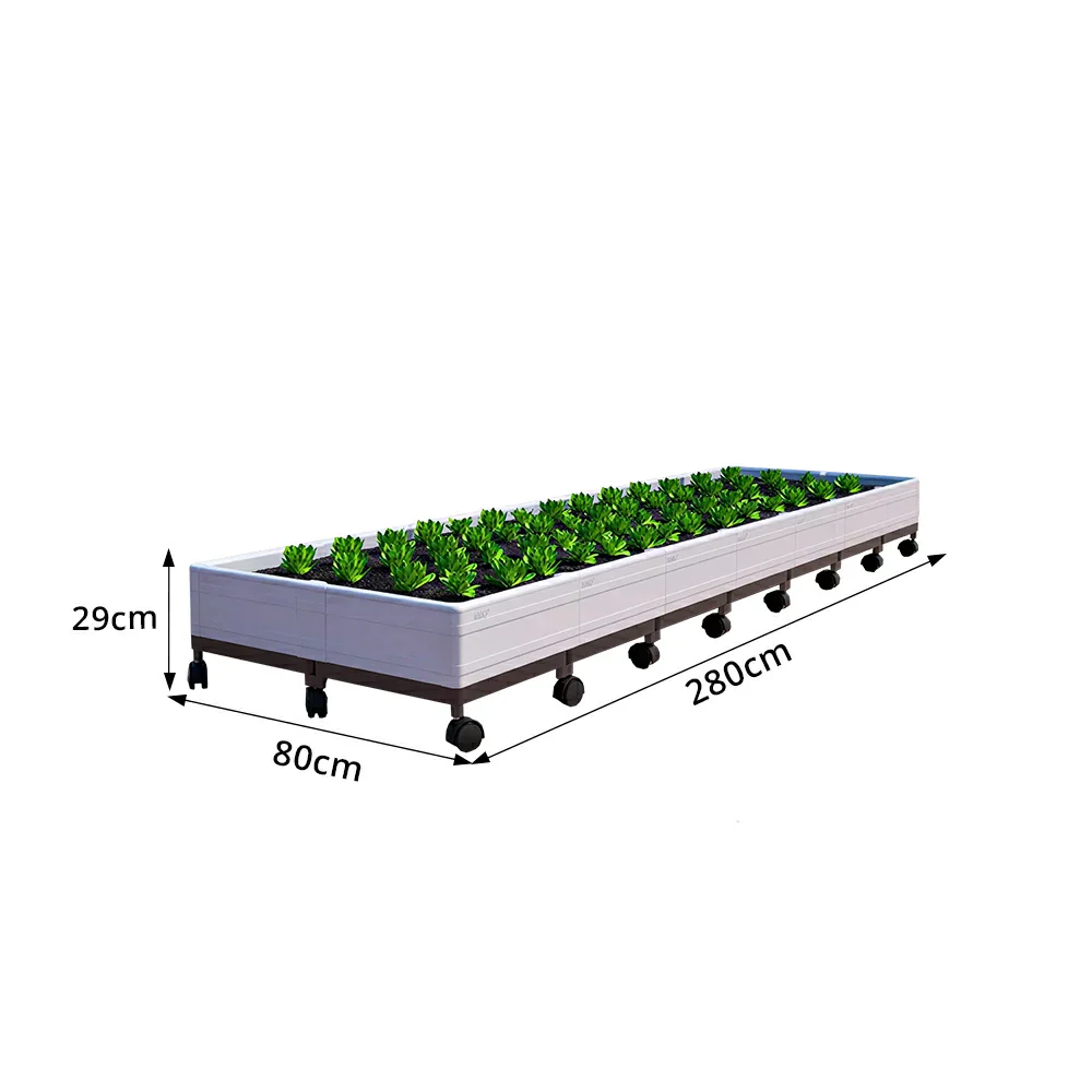 SOLARA Heavy Duty Raised Garden Bed Reinforced PP Outdoor Planter Box 336L for Balcony Patio Garden - White - Image 8