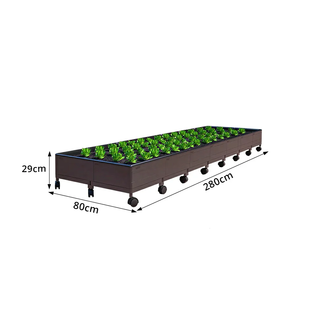 SOLARA Heavy Duty Raised Garden Bed Reinforced PP Outdoor Planter Box 336L for Balcony Patio Garden - Black - Image 8