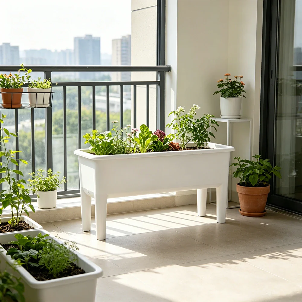 SOLARA Raised Garden Bed with Water Management System Ergonomic Outdoor Planter for Balcony Patio Indoor Garden - Image 5