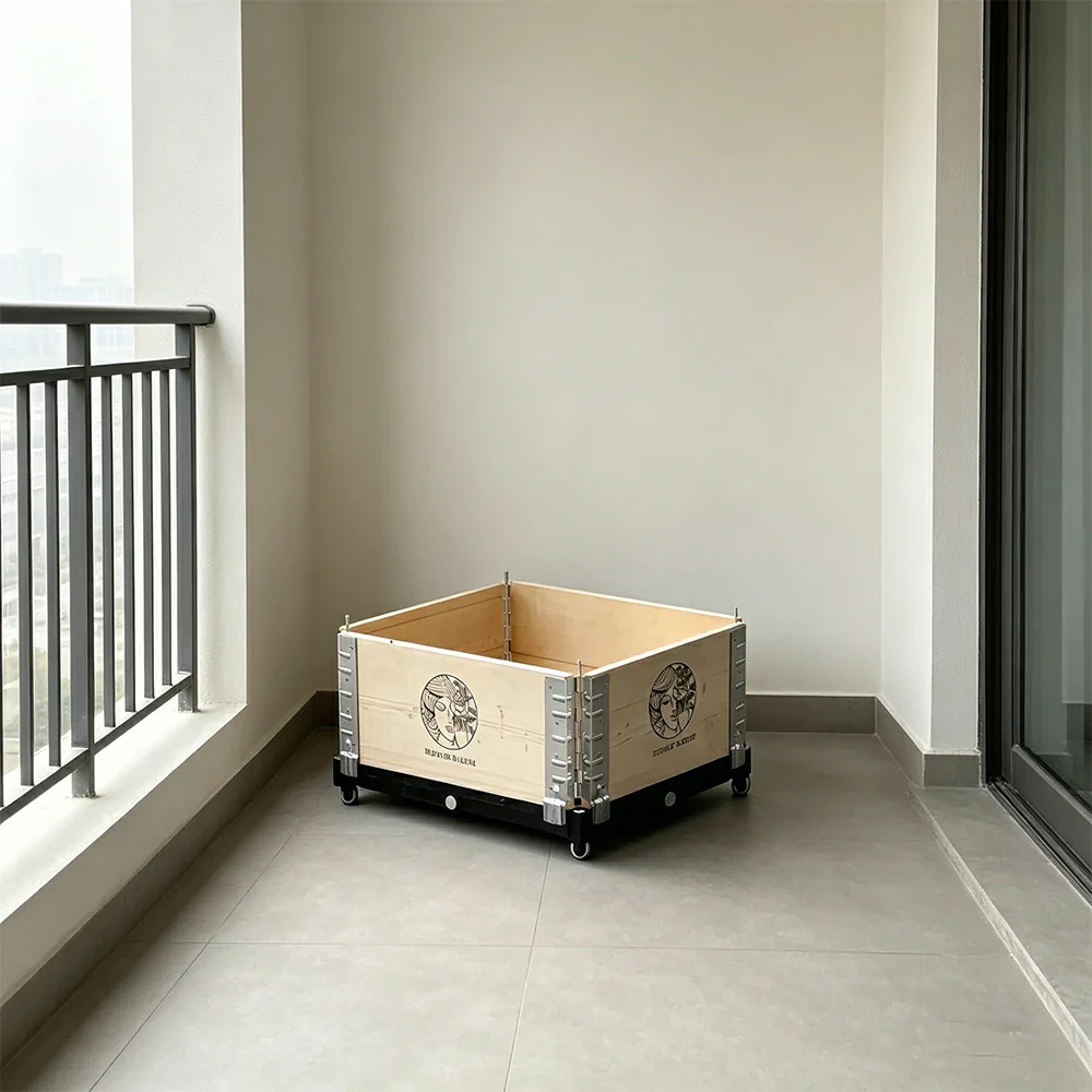 SOLARA Solid Wood Raised Garden Bed with Reinforced Frame Grow Bag Planter Box 50x40x26.5cm for Balcony Patio - Image 4