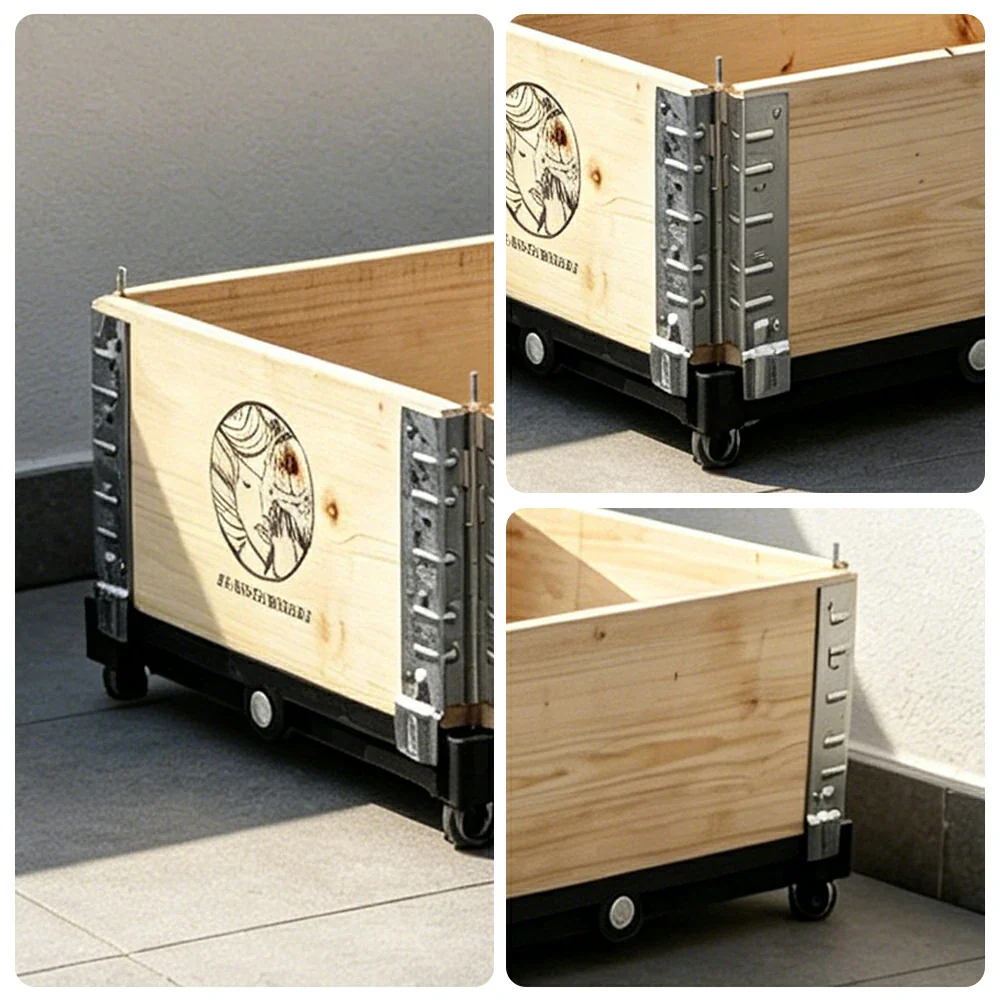 SOLARA Solid Wood Raised Garden Bed with Reinforced Frame Grow Bag Planter Box 120x50x26.5cm for Balcony Patio - Image 3