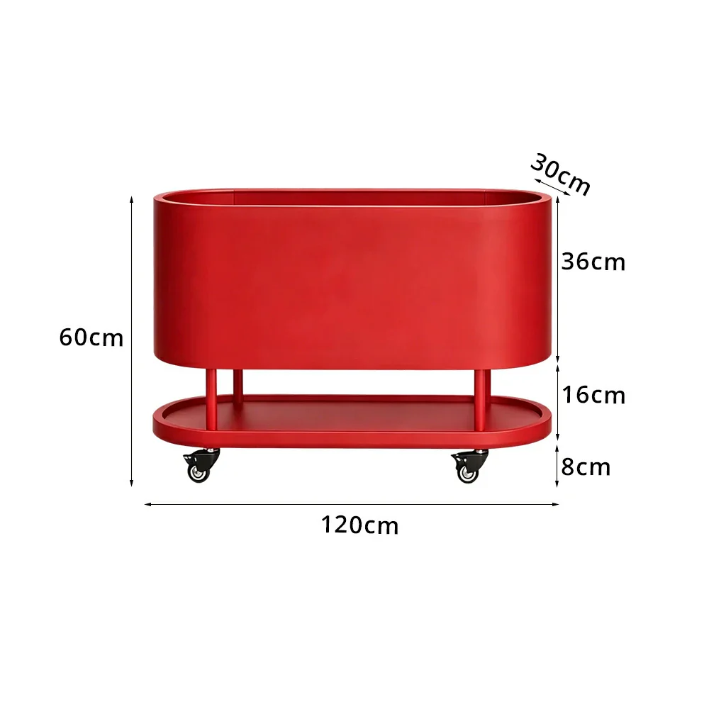 SOLARA Mobile Planter Box with Stainless Steel Frame Leak-Proof Rolling Garden Bed 80/100/120cm for Indoor Outdoor - Red - Image 8