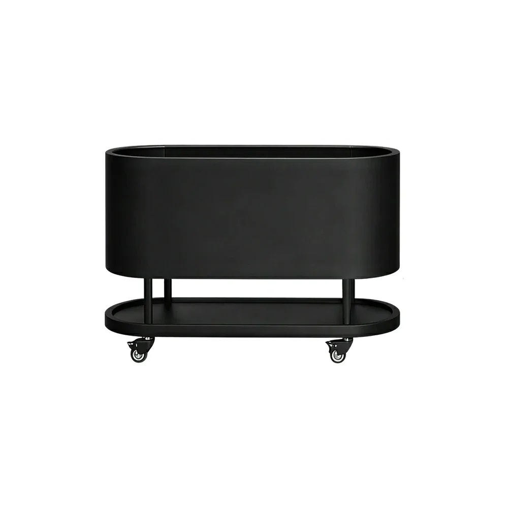 SOLARA Mobile Planter Box with Stainless Steel Frame Leak-Proof Rolling Garden Bed 80/100/120cm for Indoor Outdoor - Black