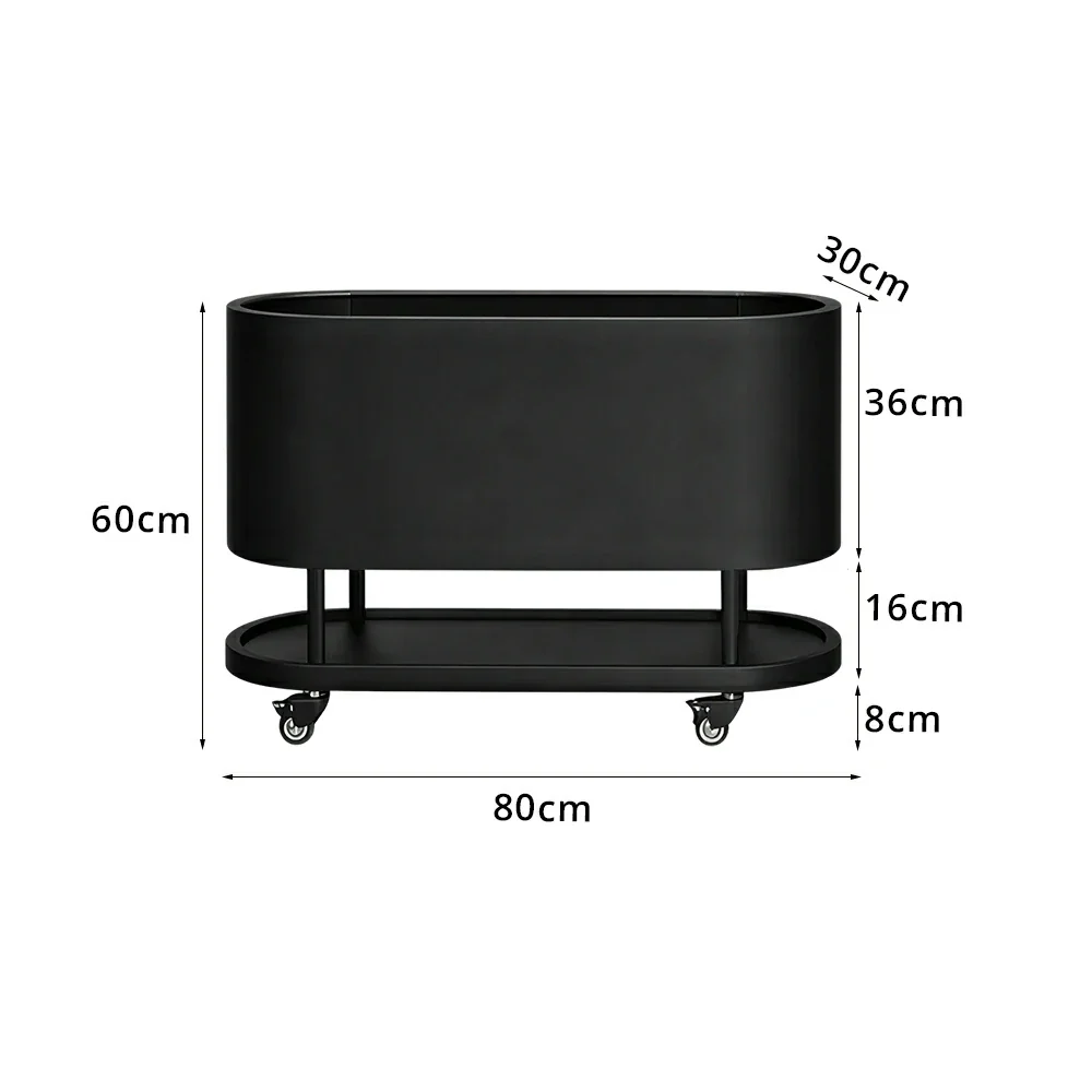 SOLARA Mobile Planter Box with Stainless Steel Frame Leak-Proof Rolling Garden Bed 80/100/120cm for Indoor Outdoor - Black - Image 7