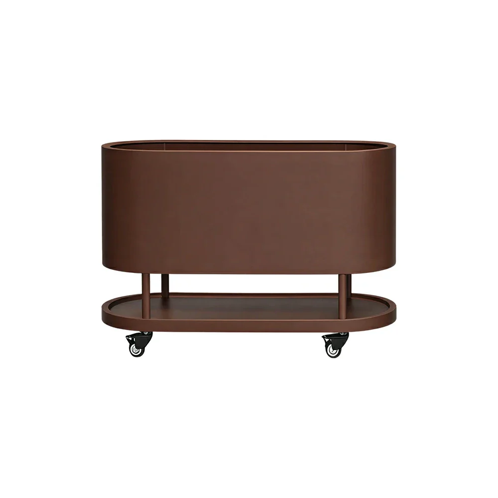 SOLARA Mobile Planter Box with Stainless Steel Frame Leak-Proof Rolling Garden Bed 80/100/120cm for Indoor Outdoor - Brown