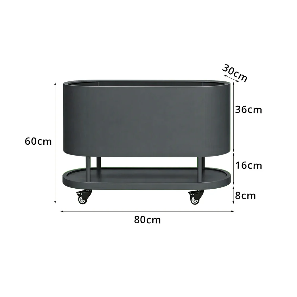 SOLARA Mobile Planter Box with Stainless Steel Frame Leak-Proof Rolling Garden Bed 80/100/120cm for Indoor Outdoor - Grey - Image 7