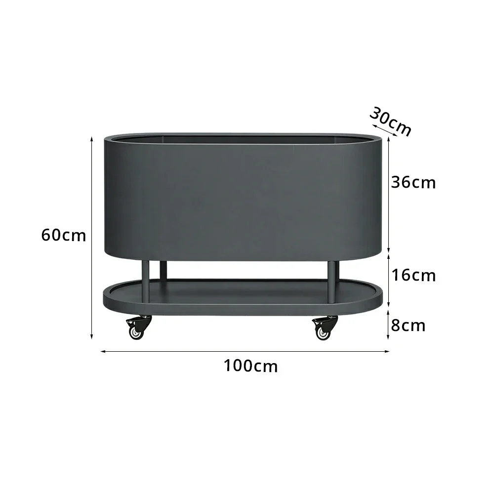 SOLARA Mobile Planter Box with Stainless Steel Frame Leak-Proof Rolling Garden Bed 80/100/120cm for Indoor Outdoor - Grey - Image 8