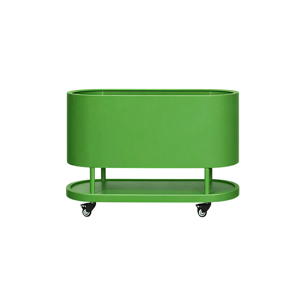 SOLARA Mobile Planter Box with Stainless Steel Frame Leak-Proof Rolling Garden Bed 80/100/120cm for Indoor Outdoor - Green