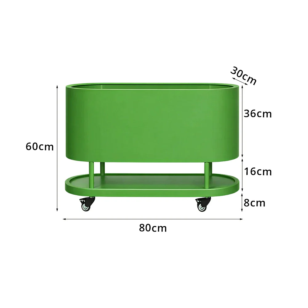 SOLARA Mobile Planter Box with Stainless Steel Frame Leak-Proof Rolling Garden Bed 80/100/120cm for Indoor Outdoor - Green - Image 7