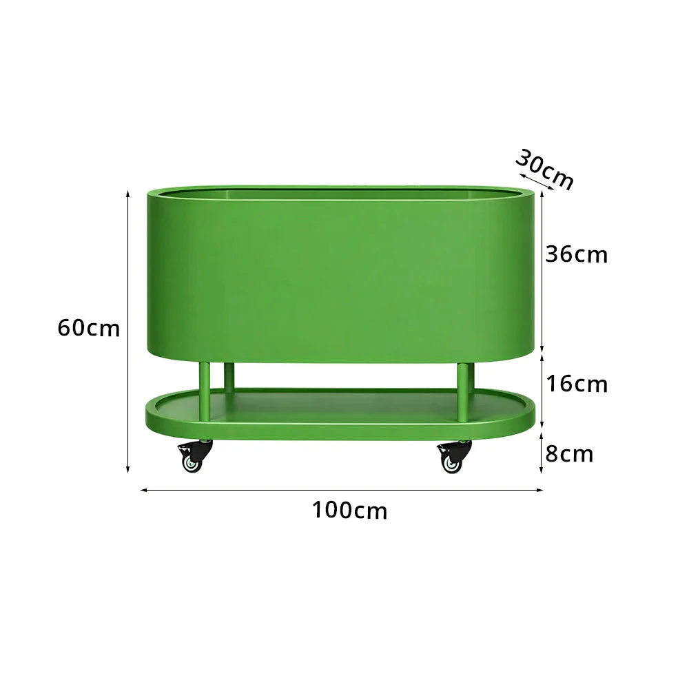 SOLARA Mobile Planter Box with Stainless Steel Frame Leak-Proof Rolling Garden Bed 80/100/120cm for Indoor Outdoor - Green - Image 8