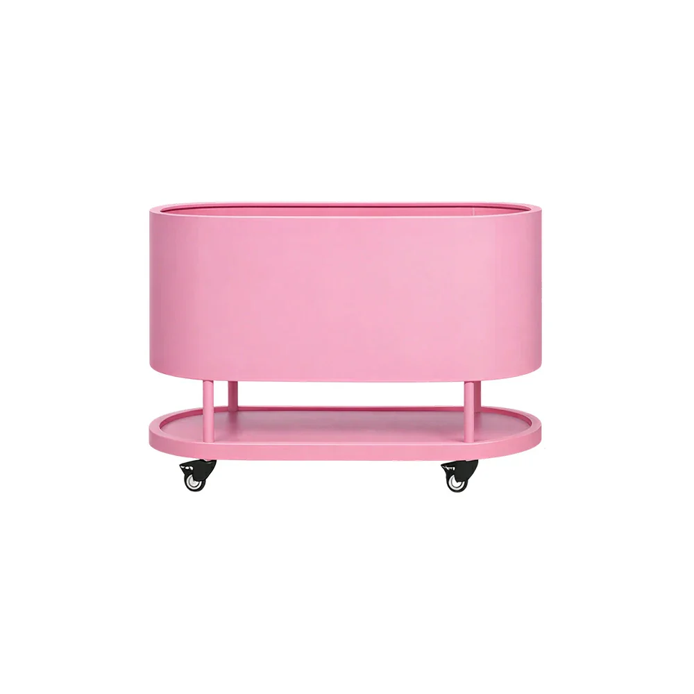 SOLARA Mobile Planter Box with Stainless Steel Frame Leak-Proof Rolling Garden Bed 80/100/120cm for Indoor Outdoor - Pink