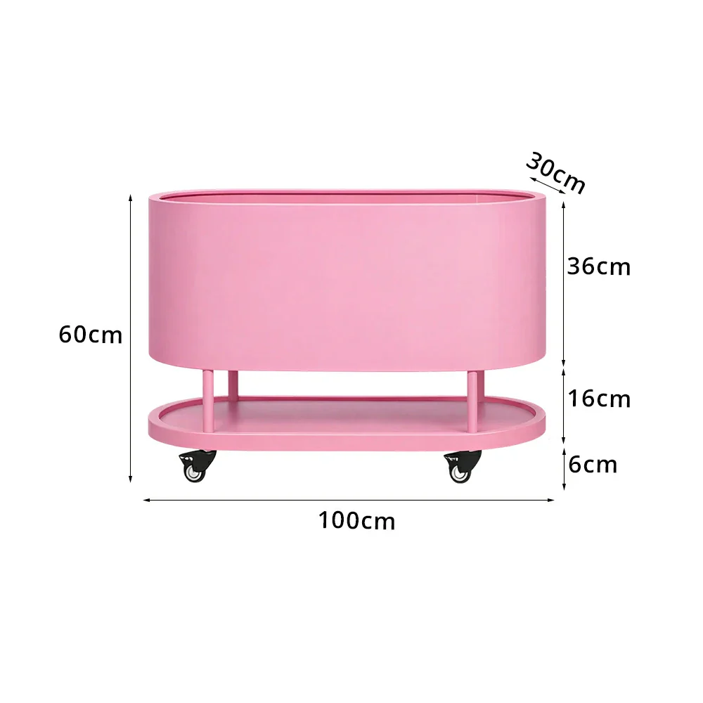 SOLARA Mobile Planter Box with Stainless Steel Frame Leak-Proof Rolling Garden Bed 80/100/120cm for Indoor Outdoor - Pink - Image 8
