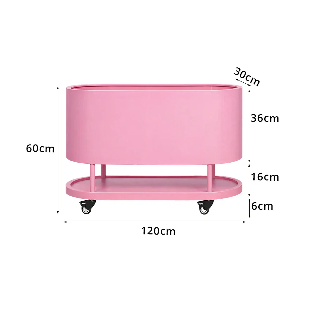 SOLARA Mobile Planter Box with Stainless Steel Frame Leak-Proof Rolling Garden Bed 80/100/120cm for Indoor Outdoor - Pink - Image 9