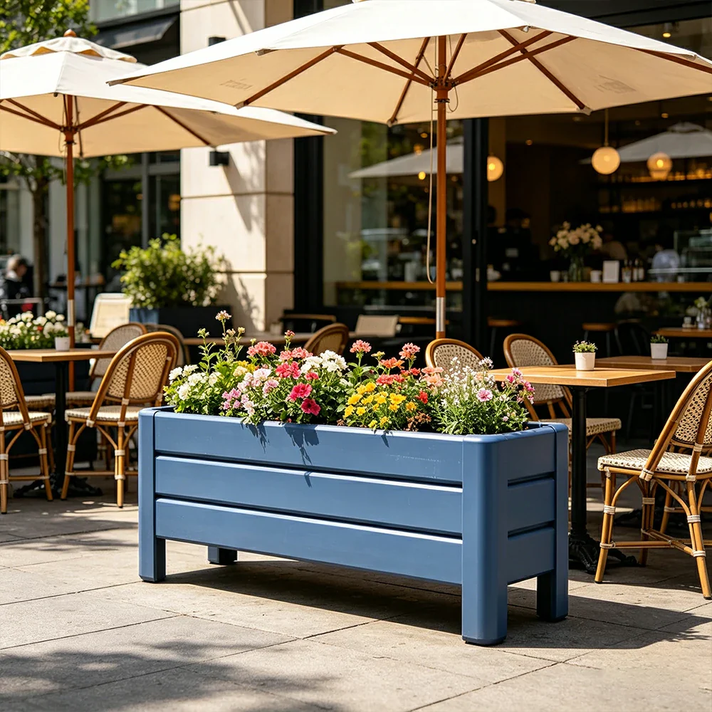 SOLARA Hollow Aluminum Raised Garden Bed Weather Resistant Outdoor Planter Box 100/120cm for Balcony Patio Garden - Image 2