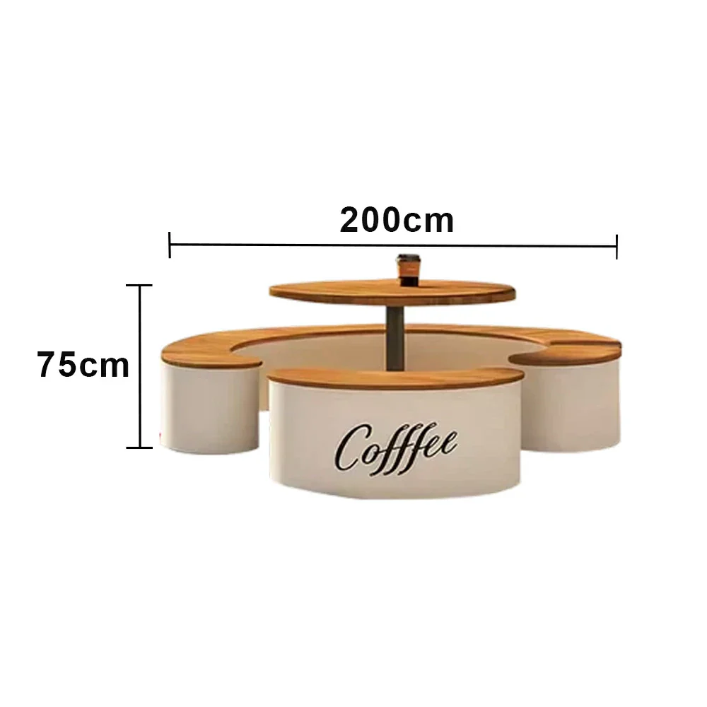 SOLARA Round Seating Table Set Circular Bench with Central Table 200cm for Commercial Street Park Cafe Outdoor Use - Image 6