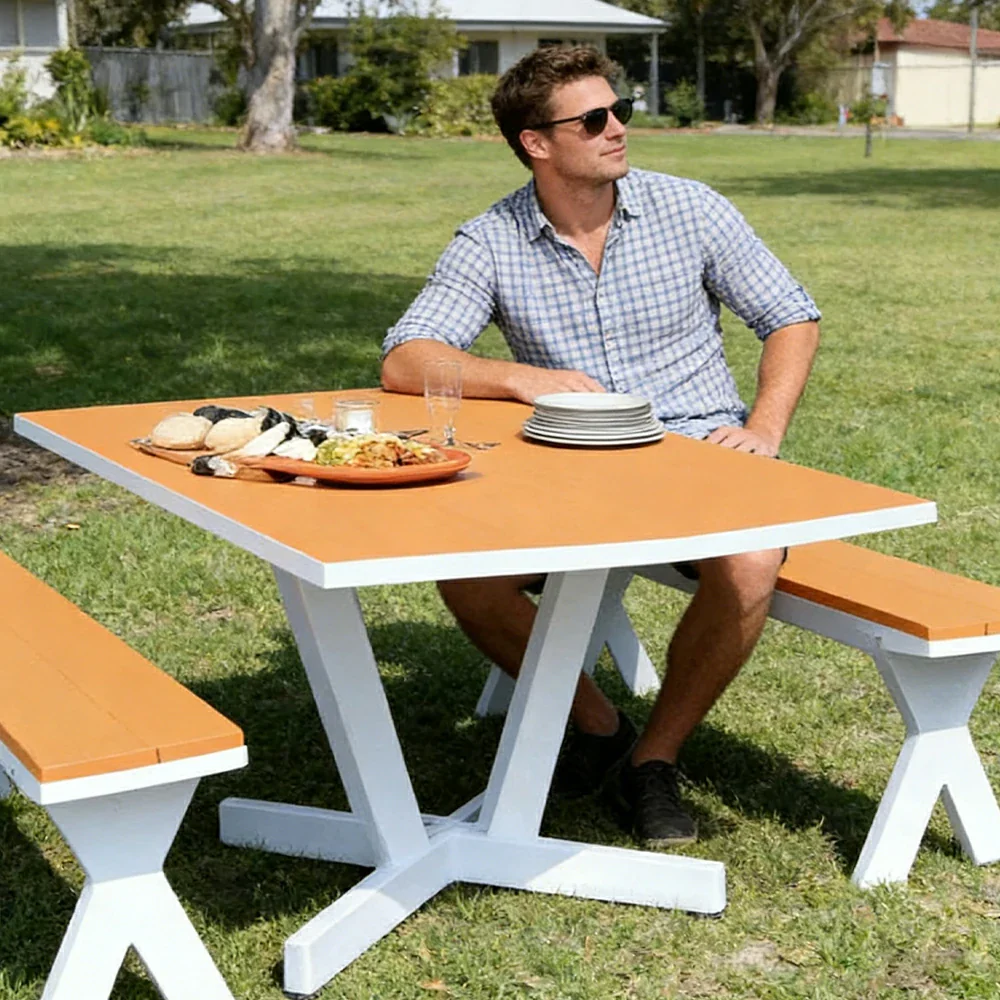 SOLARA Park Leisure Bench Metal Frame with Weather-Resistant Finish 160cm for Park Courtyard Commercial Street - Image 5