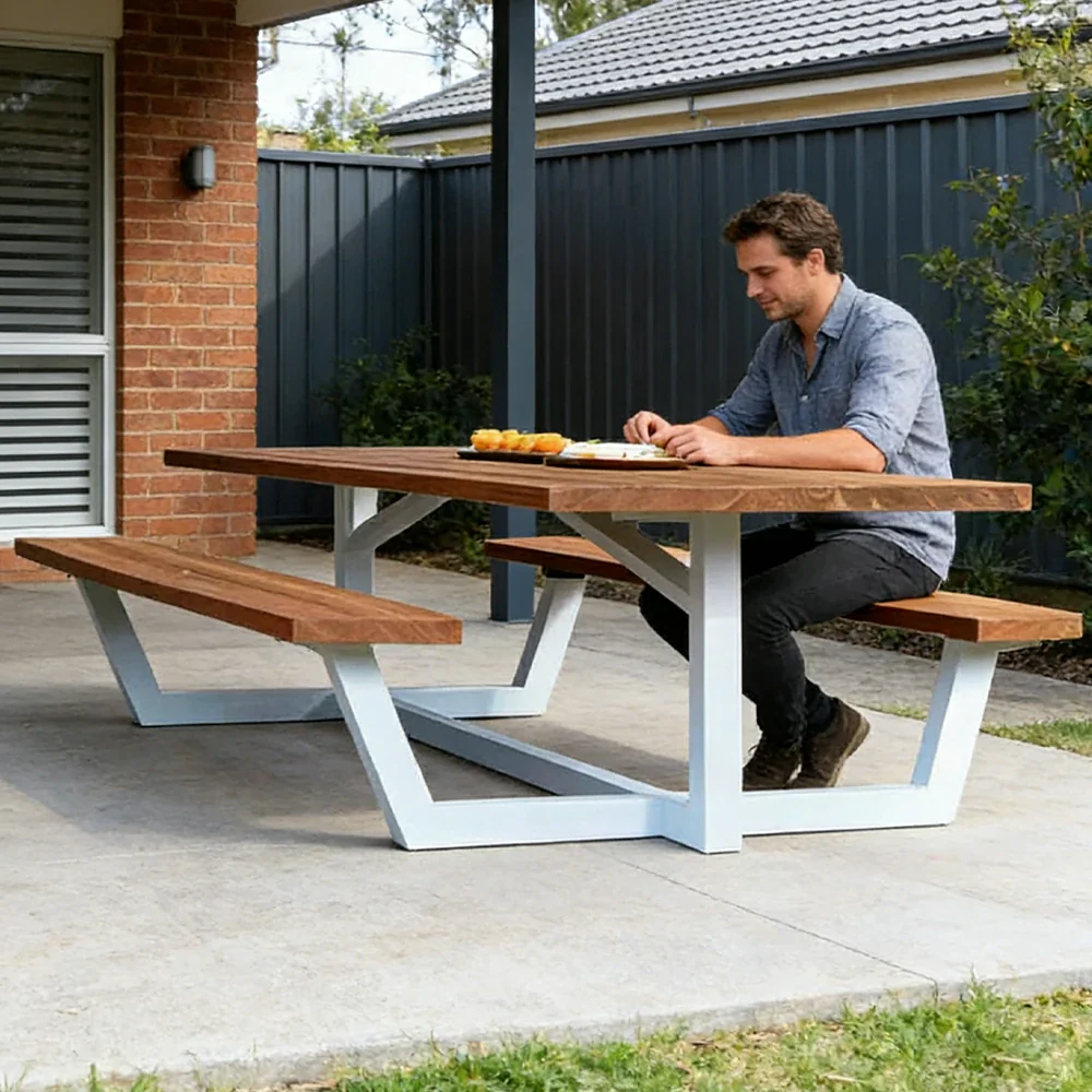 SOLARA Landscape Leisure Bench Minimalist Metal Design with Outdoor Weather Resistance 160cm for Park Street Courtyard - Image 5