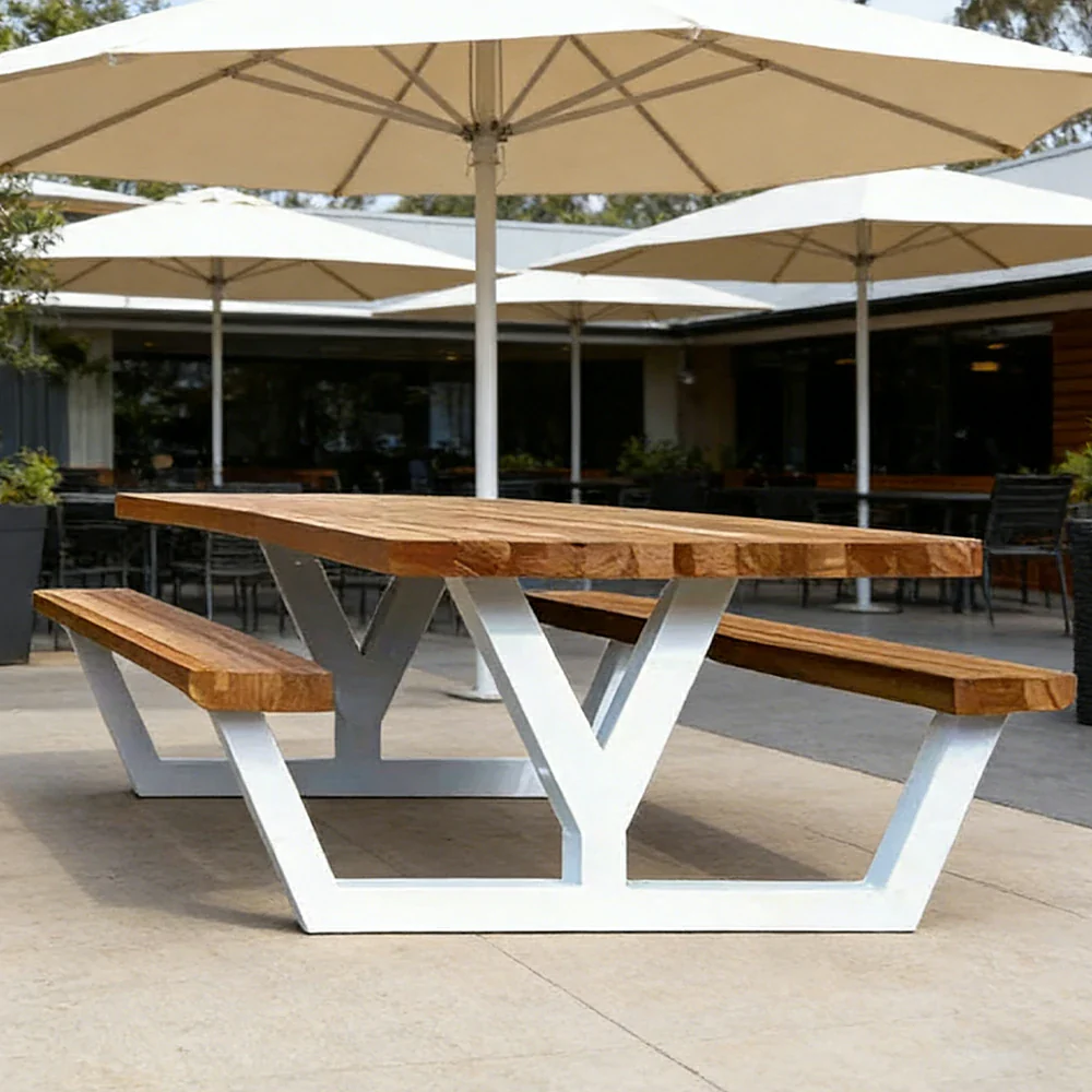 SOLARA Outdoor Park Bench Reliable Support with High-Temp Coated Finish 160cm for Community Plaza Commercial Space - Image 2