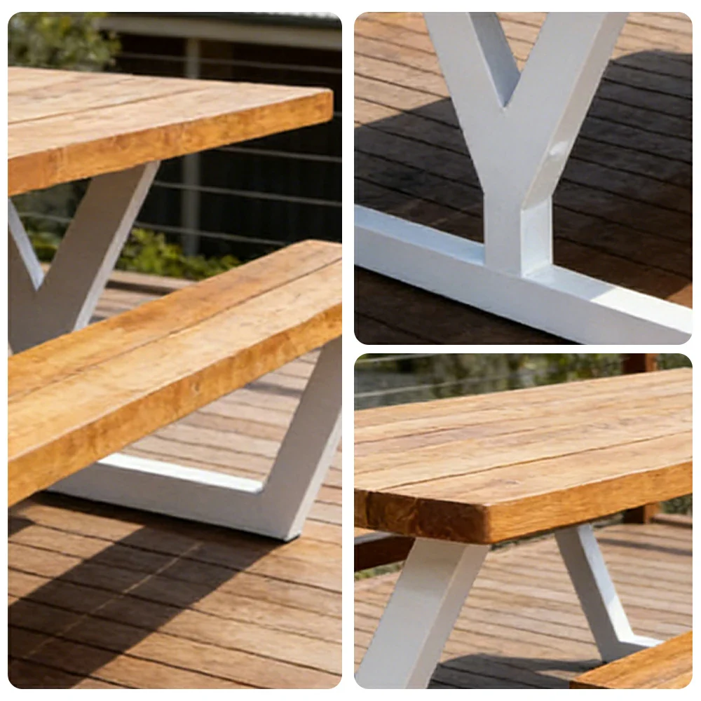 SOLARA Outdoor Park Bench Reliable Support with High-Temp Coated Finish 160cm for Community Plaza Commercial Space - Image 3