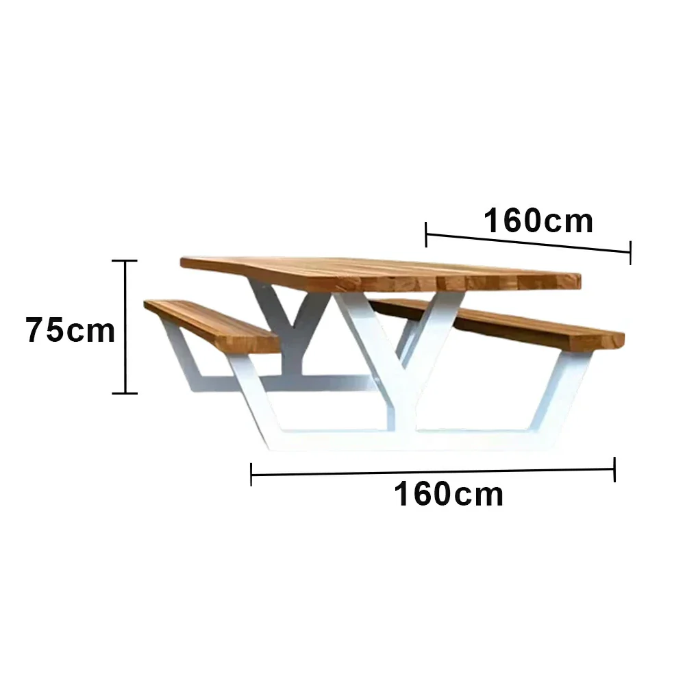 SOLARA Outdoor Park Bench Reliable Support with High-Temp Coated Finish 160cm for Community Plaza Commercial Space - Image 6