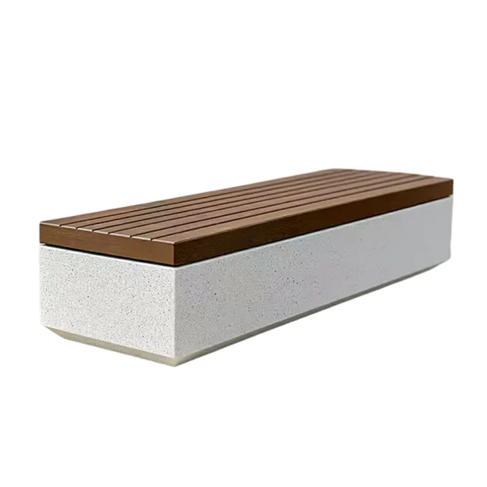 SOLARA 140/160/180cm Park Leisure Bench Metal Frame with Weather-Resistant Coating for Park Courtyard Commercial Street