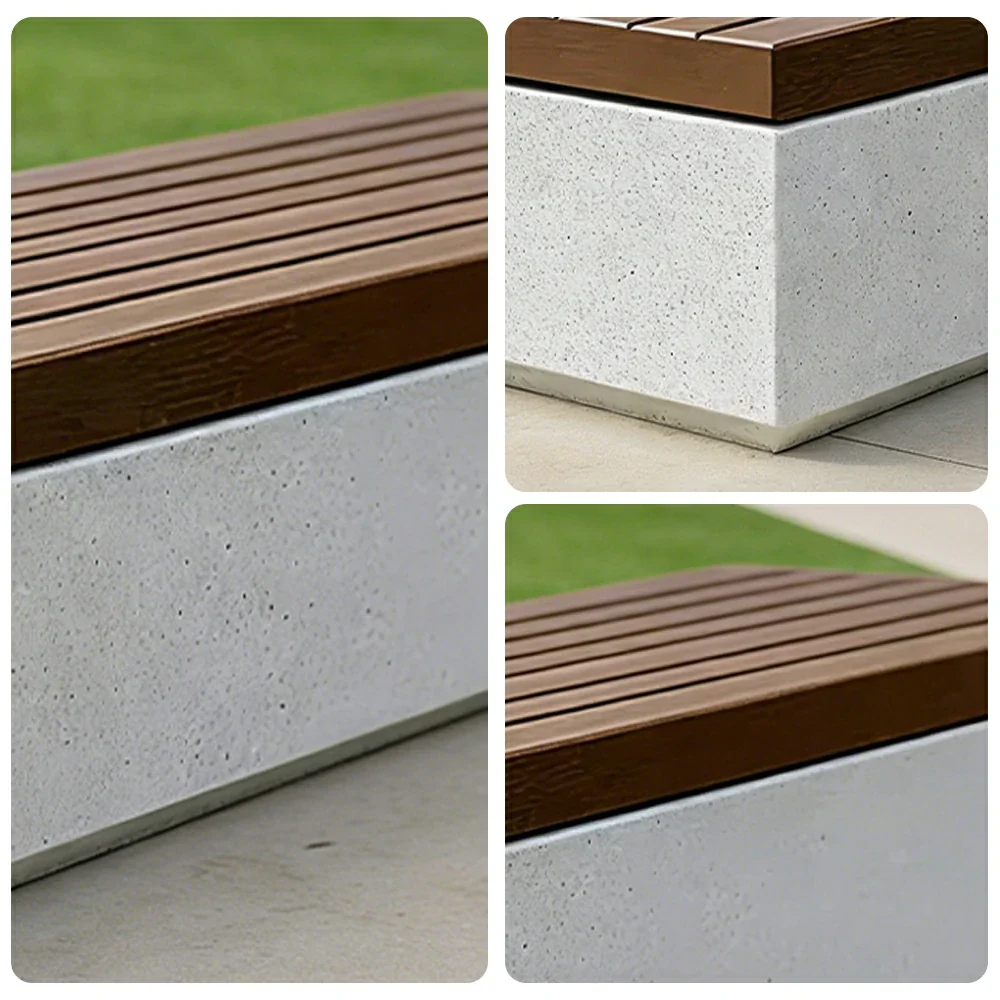 SOLARA 140/160/180cm Park Leisure Bench Metal Frame with Weather-Resistant Coating for Park Courtyard Commercial Street - Image 3