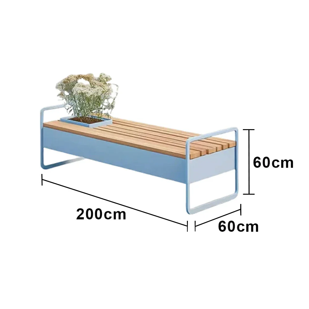 SOLARA 180/200/220cm Outdoor Planter Bench Greenery and Seating in One for Plaza Scenic Area Community Courtyard - Image 7
