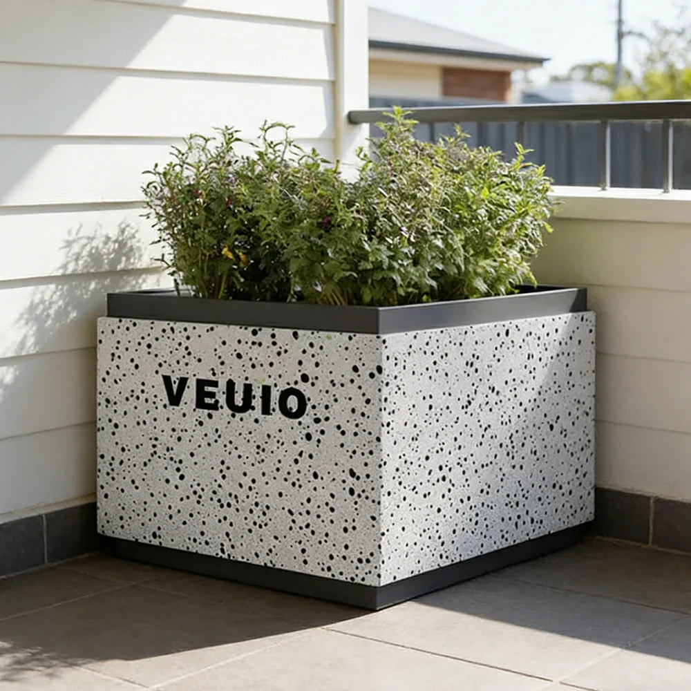 SOLARA 80/100/120cm Modern Freestanding Planter Galvanized Steel with High-Temp Coating for Commercial Street Courtyard Cafe - Image 4