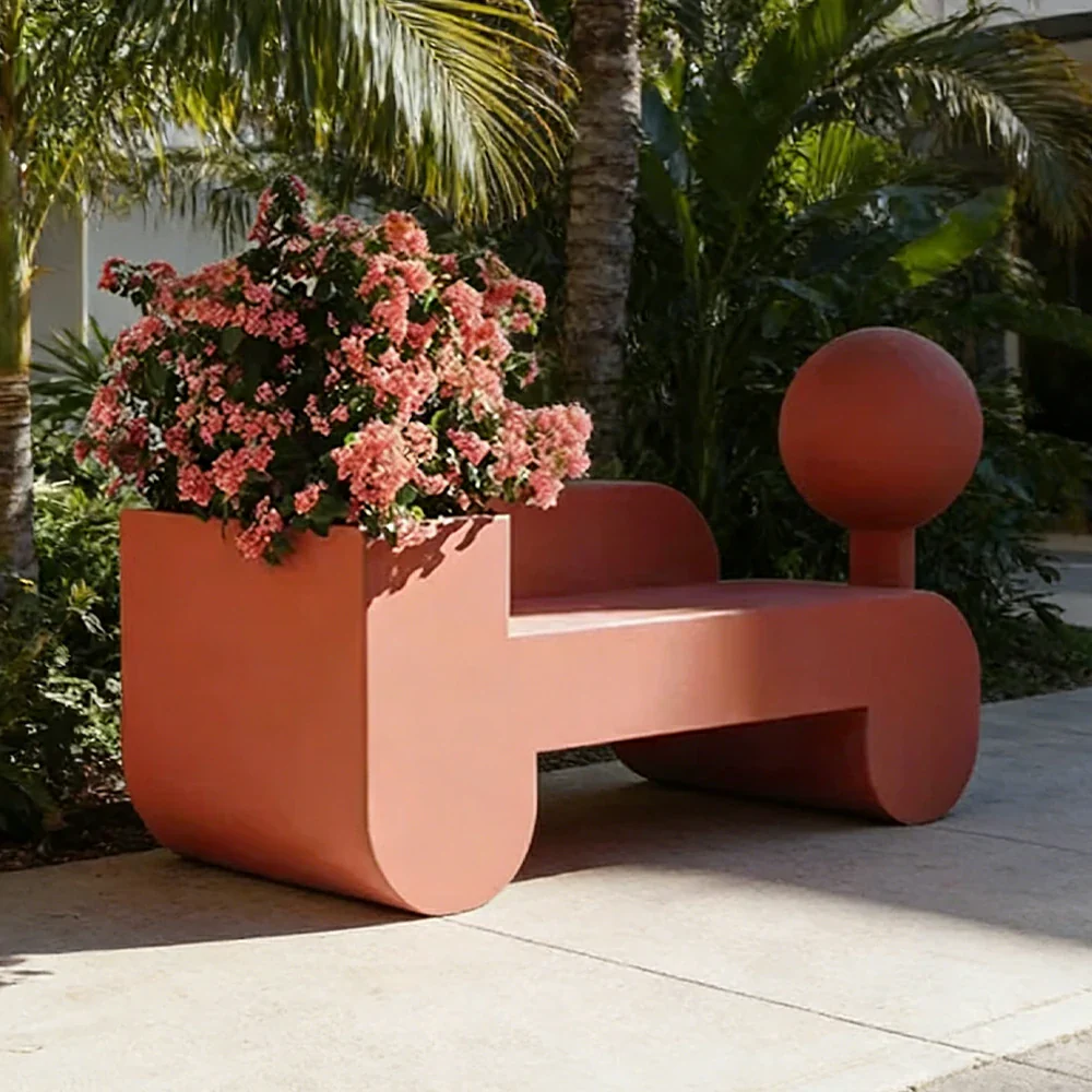SOLARA 180/200/220cm Outdoor Planter Bench Greenery and Seating Combo for Park Plaza Scenic Area - Image 2