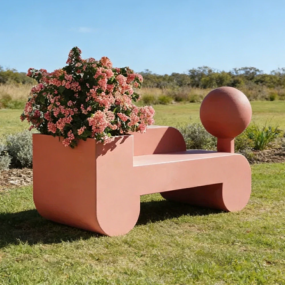SOLARA 180/200/220cm Outdoor Planter Bench Greenery and Seating Combo for Park Plaza Scenic Area - Image 4