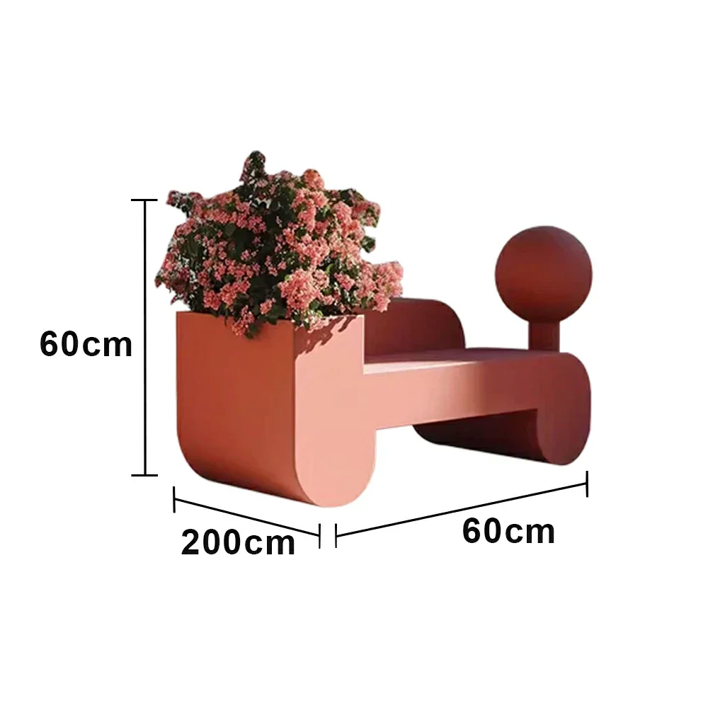 SOLARA 180/200/220cm Outdoor Planter Bench Greenery and Seating Combo for Park Plaza Scenic Area - Image 7