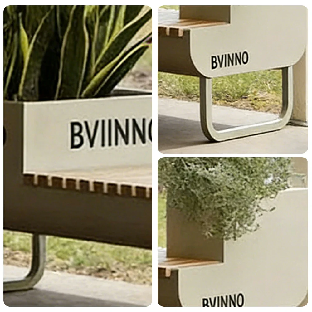 SOLARA 200/220/240cm Outdoor Planter Bench Set Streamlined Design with Durable Structure for Park Cafe Seating - Image 3
